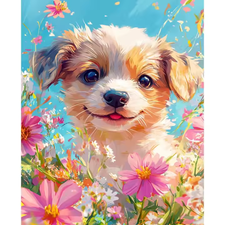 RUOPOTY-pintura por números para adultos, lindo cachorro, pintura por números, Animal, decoración del hogar, regalo - 1