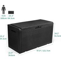 380L Arcón de Ordenación Exterior, Resina Caja de Almacenamento de Jardín para Almacenamiento Al aire Libre para Muebles de Patio - details 15