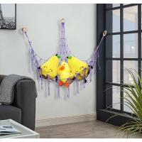 Hamaca de juguete de peluche bohemia, forma Triangular, cesta de almacenamiento de malla colgante, red de pared con borlas de algodón para dormitorio y sala de estar - details 18
