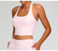 Camiseta interior de Yoga i-word para mujer, Top deportivo de secado rápido a prueba de golpes, sujetador informal con belleza fruncido en la espalda, ropa interior de Fitness para gimnasio, novedad - details 7