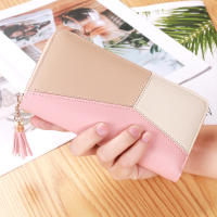 Cartera larga de piel sintética para Mujer, con diseño bolso de mano de borla, tarjetero - details 3