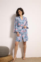 Camisón fino de algodón y seda para mujer, ropa de dormir de manga larga con estampado de flores, novedad, Primavera - details 9