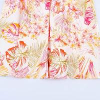 Vestido midi estampado BUNO para mujer con decoración de hebilla en el cuello para primavera/verano. Ropa casual para mujer. - details 11