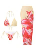 Nuevo estilo sexy traje de baño de tres piezas Charm Lily edición impresa personalizada - details 21