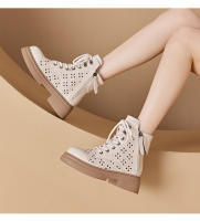 Botas de Cuero Martin para Mujer 2025 Estilo Coreano Zapatos Casuales con Cordones - details 1