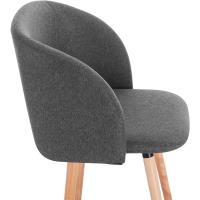 Silla de Comedor Nórdica Ergonómica con Resalto y Brazos Tapizada en Lino Madera para Patas - details 5