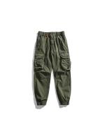 Pantalones Cargo de Moda para Hombres 2024 Estilo Callejero Suelto con Cordón Material de Algodón - details 5