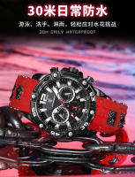 Reloj multifuncional nuevo de la marca suiza para hombre, reloj de cuarzo con correa de silicona. - details 12