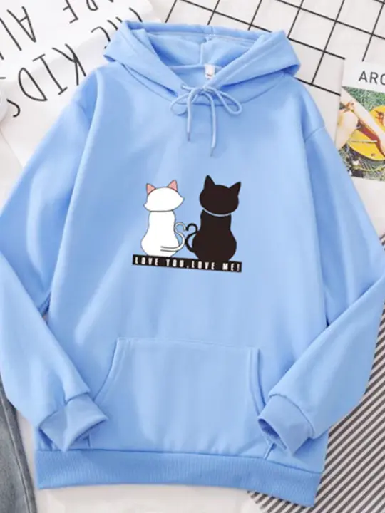 Streetwear Hoodies Women Sweatshirt Autumn Long Sleeve Hoodies Haruku Hoodie Cute Cat Print Sweatshirt Women sudadera mujer - 1
