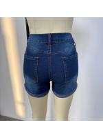 Pantalones cortos de mezclilla de verano para mujer, pantalones cortos ajustados con agujeros rasgados - details 13