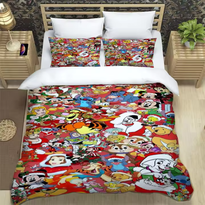 Juegos de cama, funda de edredón con funda de almohada, ropa de cama doble Queen King para niños y niñas, regalo de Navidad - 1
