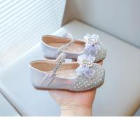 Zapatos de moda para niñas pequeñas para fiesta de boda, cuentas de perlas brillantes con gran brillo de cristal, zapatos planos para niños Mary Janes Sweet - details 4
