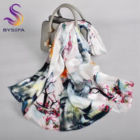 BYSIFA Elegante Pañuelo de Seda Mulberry 100% Diseño de Flor de Papaya Ideal para Otoño/Invierno - details 9