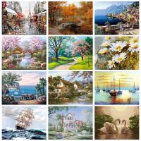 RUOPOTY-pintura por números, lienzo para pintar paisajes, regalo personalizado, 40x50cm - details 0