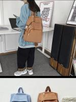 Mochila informal de gran capacidad para hombre y mujer, morral Universal para ordenador, 14 pulgadas, Color sólido - details 8