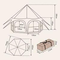 Carpa grande 300D de 4 metros Oxford, impermeable, con protección solar, para camping, tipo yurta, especial para exteriores, duradera y transpirable - details 4