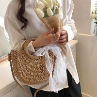 Bandolera tejida de paja para mujer, hecho a mano Bolso pequeño, bolso bohemio de playa de ratán, Verano - details 7