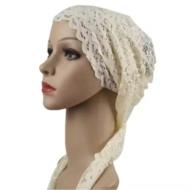 Pañuelo de Encaje para Mujer Gorros de Cuidado del Cabello Islámico Bandana de Moda para Pérdida de Cabello - 1