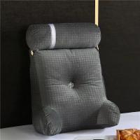 Almohada de respaldo de terciopelo con brazos para sentarse en la cama, cojín para descansar, cuña grande para niños y adultos - details 4