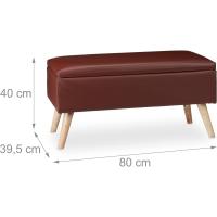 Almacenamiento 40LAcolchadoPatas MaraCuero Sintético40 x 80 x 39,5 cmAsiento BaúlMarrón - details 4