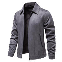 Chaqueta de ante con solapa para hombre, abrigo de tendencia de moda para exteriores, otoño e invierno, nuevo - details 7