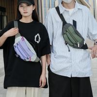 Bolso de pecho para hombre con contraste de Color de retales, riñonera de nailon Y2k para exteriores, bandolera con correa ajustable, bolso deportivo para caminar y montar - details 19