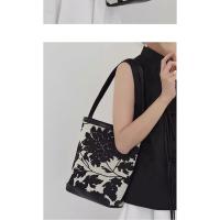 Air Fly bolsa de cubo de punto nueva tinta blanca y negra china bolsa de hombro nicho bolsa de viento perezoso moda de alto sentido - details 8