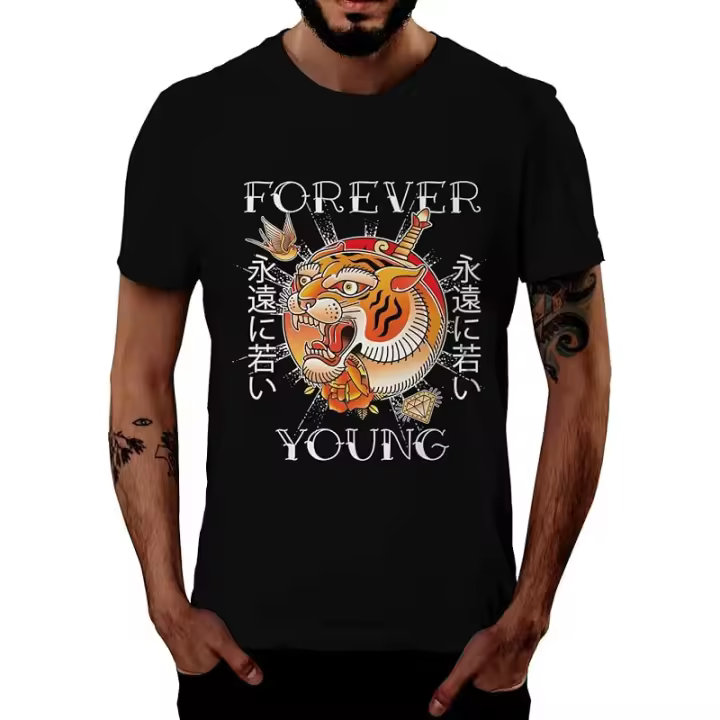 Camisetas Gráficas para Hombres 100% Algodón, Manga Corta, Moda Urbana, Estilo Hip Hop, Viste con Estilo - 1