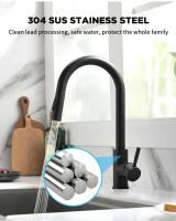 Grifo de cocina extraíble para fregadero de superficie negra G1/2, grifo de un solo orificio - details 6