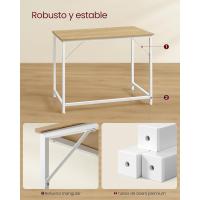 Mesa Oficina Pequeña y Estación Trabajo, Mesa para Teletrabajo, Estudio, Dormitorio, 50 x 100 x 76 cm, Estilo Industrial, Estructura Metal, Marrón Rústico y Negro Tinta LWD41X - details 102