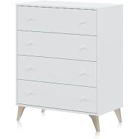 Comoda con 4 Cajones, para Dormitorio, Modelo Dulce, Acabado en Color Blanco Artik, Medidas: 77,5 cm (Ancho) x 95 cm (Alto) x 40 cm (Fondo) - details 6