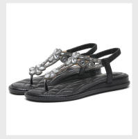 Sandalias de Imitación Tachón Grande Yasirun Punta Redonda Estilo Coreano Comodidad Bohemia para Mujeres Verano - details 0