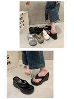 Chanclas de tacón alto con suela gruesa para mujer, sandalias de moda estilo coreano para exteriores, verano 2025 para mujer - details 4