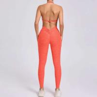 Conjunto de yoga sin costuras para mujer, pantalones de chándal de cintura alta con bolsillos para levantar la cadera, tres sujetadores sin espalda, Body de entrenamiento de gimnasia - details 10