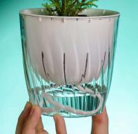 Maceta de plástico grueso, duradera para oficina, jardín perezoso, planta transparente, maceta de autorriego - details 6