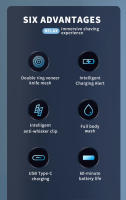 Maquinilla de Afeitar Eléctrica con Pantalla Digital Portátil, Lavable, Tres Cuchillos, Cabeza Flotante para Hombres - details 5