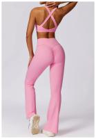 Conjunto de Yoga Naranja para Mujeres Traje de Gimnasio Fitness de Dos Piezas Pantalones Anchos y Sujetador Deportivo Material de Nylon Adecuado para Primavera/Verano - details 9