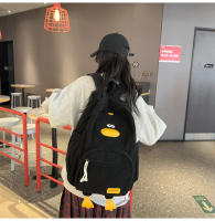 Dibujos animados estilo japonés ins lindo patito mochila femenina de pana informal mochila de campus estudiante universitario de secundaria. - details 8