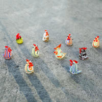 Cuentas de Vidrio de Gallo Adorno de Escritorio Colorido Estatua de Gallina Pequeña - details 23