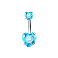 Juego de piercing de cristal para el ombligo, conjunto de Anillo para el ombligo, 14g, g23, de titanio, 6-10mm, 1 unidad - details 8
