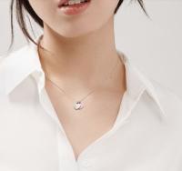 Collar con colgante de doble corazón rosa de plata de ley 925 de Tifny, collar simple de amor con dos corazones, cadena de joyería, regalo para mujeres. ﻿ - details 2