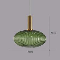 Lámpara colgante de vidrio,Lámpara colgante de vidrio Verde y enchufe dorado Lámpara de techo Candelabro - details 23