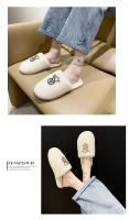 Zapatillas de algodón peludas para mujer, calzado cálido para el hogar, zapatillas de diamantes brillantes, zapatos planos de moda para exteriores, otoño e invierno, nuevo - details 11