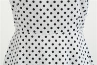 Women summer vintage 1950s 60s big swing party polka dot dress - details 42