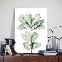 Cuadros de Pared Nórdicos de Agua Colorida en Lienzo con Marcos y Hojas de Planta Sage Verde 3pcs Decoración Moderna para Habitación Arte de Pared con Imágenes de DHROOM Material de Lienzo Sin Marco - details 3