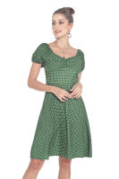 NOVEDAD DE VERANO 2025, vestido estampado con manga de burbuja y cuello cuadrado francés de nicho para ropa de mujer - details 3