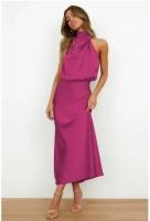 BUNO-Vestidos de seda satinada para mujer, vestidos sexys de fiesta de noche para primavera y verano, sin mangas, con hombros descubiertos, vestidos largos elegantes para mujer 2025 - details 10