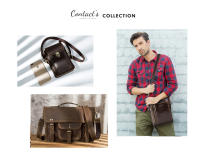 Bolso de Bandolera Casual para Hombres CONTACT'S de Cuero Genuino con Bolsillo para Teléfono Bolso de Cintura para Viajes Material de Lining Poliéster Tamaño Pequeño Estilo de Moda con Rayas - details 14