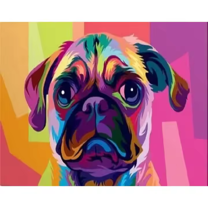Ruopoty-pintura moderna por números, dibujo colorido de perro y caballo, decoración para el hogar, imagen hecha a mano, Animal - 1