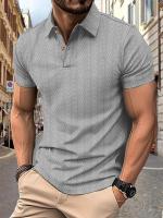 Polo casual de hombre con cuello henry y manga corta para el verano 2025. - details 8